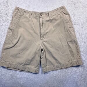 Vintage Y2K Polo Ralph Lauren Mens Chino Shorts Size 34 Khaki Cotton Flat Pocket